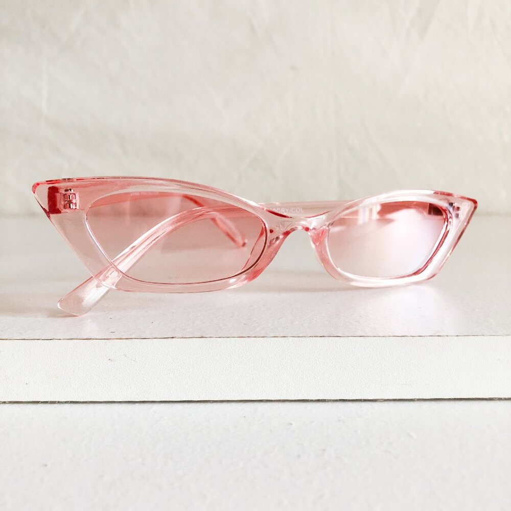 Slim Pink Cat Eye Sunglasses